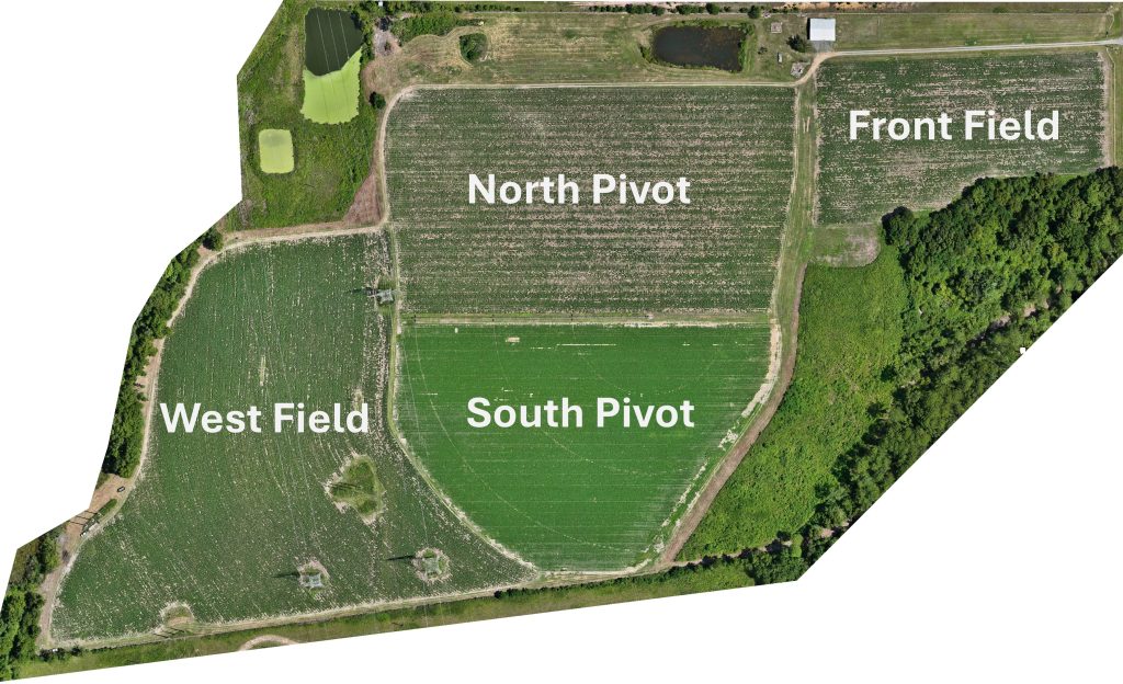 Drone image taken of the DATA Farm during July.