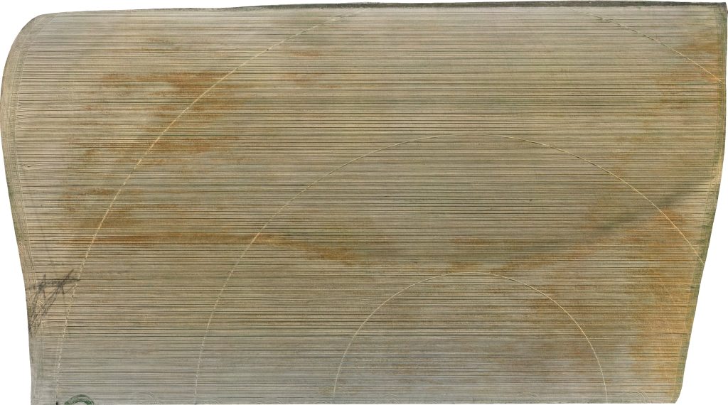 Aerial photo of North Pivot field, showing no green (no vegetation).